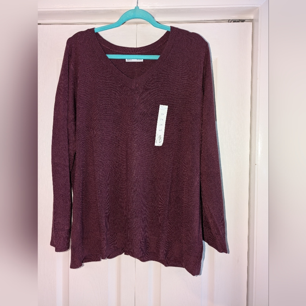 Croft & Barrow Women's V-Neck Sweater - Burgundy